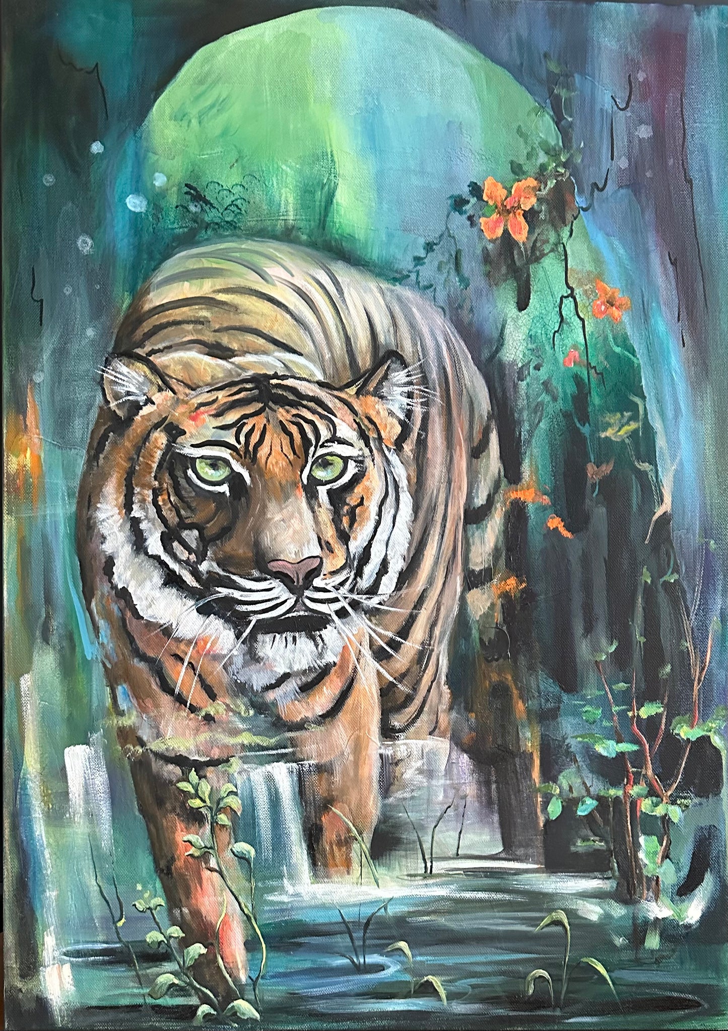 Lizzy Swallow: Silent Prowl Original Painting 20 x 28