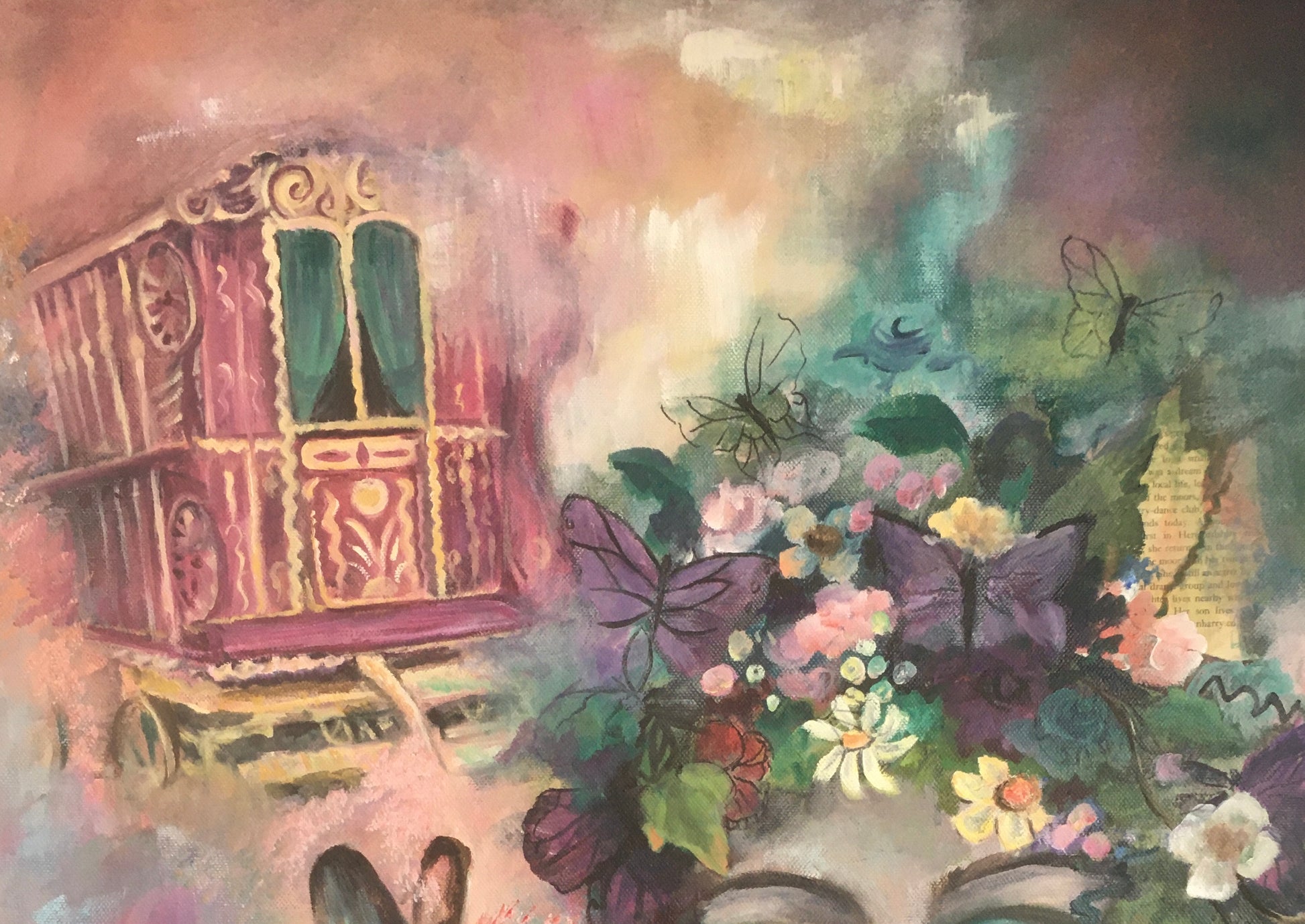 Lizzy Swallow: Freedom in Nature Original Painting 20 x 28 Lower Half