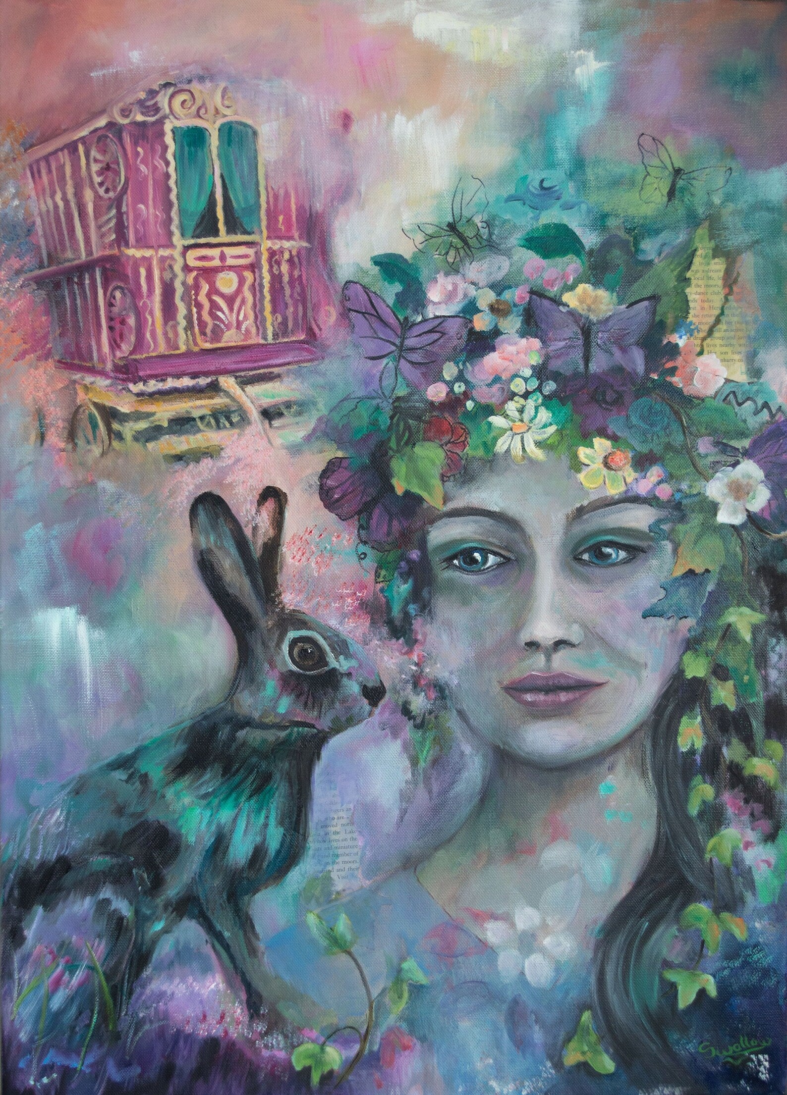 Lizzy Swallow: Freedom in Nature Original Painting 20 x 28