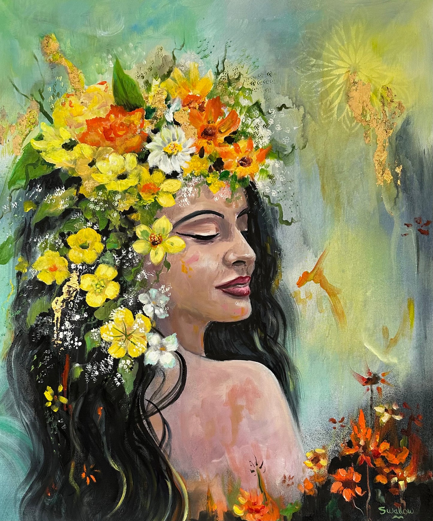 Lizzy Swallow: Ostara Blessings Original Painting