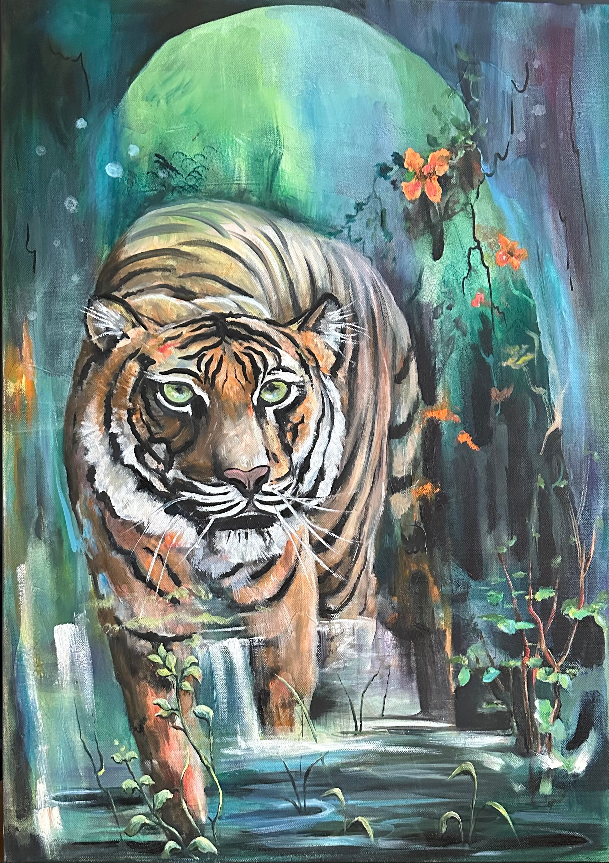 Lizzy Swallow: Silent Prowl Original Painting 20 x 28