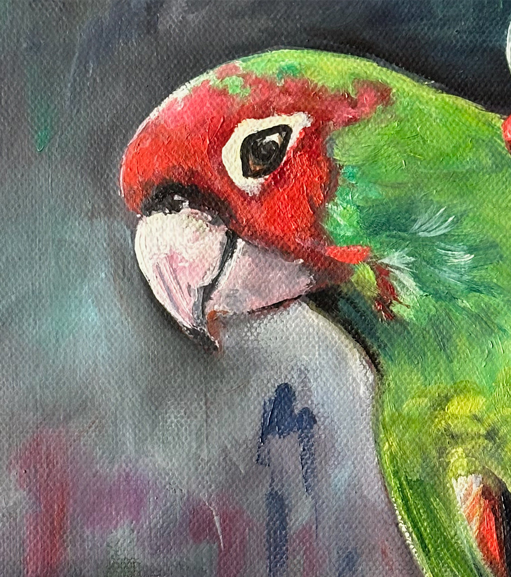 Parrot with Red Berries